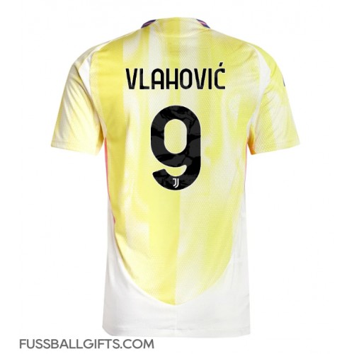 Juventus Dusan Vlahovic #9 Fußballbekleidung Auswärtstrikot 2024-25 Kurzarm